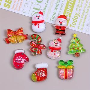 TEMU 크리스마스 트리와 산타 클로스 모양의 9개의 레진 미니 냉장고 자석, 주방 식기세척기용 귀여운 장식 자석, 크리스마스 테마 냉장고 장식, 주방 장식 및 홈 데코.