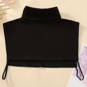 TEMU 여성용 암호화 블랙 하이 칼라 따뜻한 장식 넥