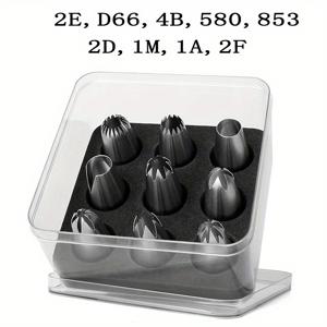 TEMU 스테인리스 스틸 304 아이싱 파이핑 노즐 팁 세트, 케이크 장식 도구 9개입