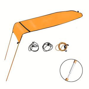 TEMU 1인용 카약 선쉐이드 - 빠른 설치 알루미늄 합금 프레임, 블랙 스트랩 및 로프 포함, 야외 보트 타기, 낚시, 수중 스포츠용 경량 휴대용 디자인, 카약 액세서리, 슬림한 캐노피, 내구성 있는 캐노피