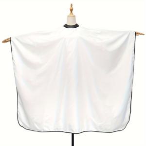 TEMU 전문가용 블랙 실리콘 칼라 헤어컷 케이프 - 내구성 있는 폴리에스터 소재, 조절 가능한 클로저 및 밑단, 집이나 미용실 사용에 완벽한 헤어 커팅 케이프