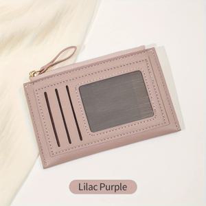 TEMU FOREVER MIYIN 패션 듀얼 톤 카드 홀더 코인 지갑 | 초박형, 휴대용, 지퍼 잠금, 카드 슬롯 및 ID 창 포함, 다양한 색상으로 제공