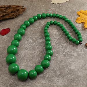 TEMU 핸드메이드 레트로 목걸이 - 생동감 넘치는 핑크색 재활용 나무 비즈, 여성용 가벼운 데일리 주얼리, 캐주얼 & 포멀한 자리에 어울리는 독특한 선물 액세서리, 플레이풀 스타일, 어스틴 에스테틱