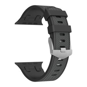 TEMU 이중 컬러 실리콘 스마트워치 밴드, iWatch Series SE 6 5 4 3 2 1용 탱 버클이 있는 방수 스포츠 팔찌 - 부드러운 실리콘 교체용 끈