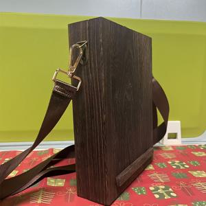 TEMU 1개 빈티지 중국 스타일 목재 작가용 상자, 뚜껑이 있는 휴대용 스케치 도구 보관 케이스, 레트로 향수 메신저 백, 필기구용, 검정과 진갈색 야외 휴대용 상자, 펜 케이스