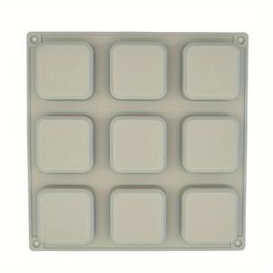 TEMU DIY 수제 비누 실리콘 모양, 9개의 구멍이 있는 사각형, 무게 150g, 단일 구멍 용량 70ml, 미끄럼 방지, 쉽게 분리 가능, DIY 수제 작품에 적합