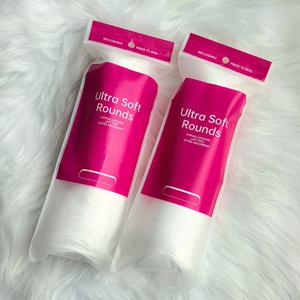 TEMU 2팩/200장 라운드 일회용 메이크업 리무버 패드, 부드럽고 자극 없는 라이트 베이지 색상, 여행에 편리한 데일리 세안 및 네일 폴리쉬 제거용. 6*6cm