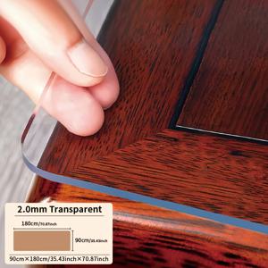 TEMU 2.0mm 두께의 투명 PVC 테이블보, 투명 테이블매트 보호 필름, 스크래치 방지 및 내열성 테이블보, 표면 보호 필름, 데스크탑 프로텍터, 가정용 호텔 식탁 천 커피 테이블 천 가정용 테이블보|커피