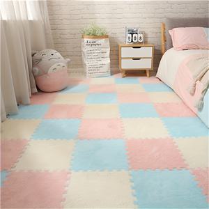 TEMU 24개 조각식 바닥 매트 - 파스텔 핑크, 블루, 베이지, 화이트, 블랙, 그레이 - 미끄럼 방지 백킹, 거실, 침실, 사무실, 놀이방용 쉬운 연결 퍼즐 타일 - 현대적인 홈 & 상업 공간용 바닥재 | (11.8x11.8인치), 사무실 장식, 현대적 디자인, 내구성 있는 구조, 모듈러 바닥재, 인테리어