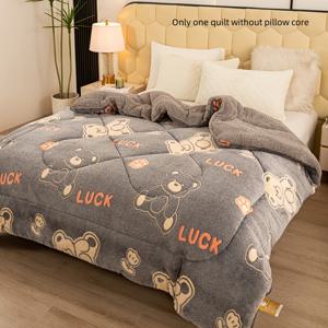 TEMU 사치스러운 두꺼운 벨벳 인쇄 이불, 부드럽고 세탁기 세탁 가능, 아늑하고 따뜻한 폴리에스테르 소재의 활동적인 인쇄, 벨벳 같은 마이크로파이버 충전재, 침실과 손님방을 위한 올시즌 다용도 사용, 이상적인 크리스마스 선물입니다.|이불