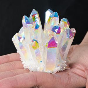 TEMU 1개의 티타늄 화이트 클러스터, 엔젤 오라, 집과 수족관을 위한 독특한 장식, VUG 표본, DIY 쥬얼리, 자기 제거 스톤, 새해와 크리스마스를 위한 이상적인 선물