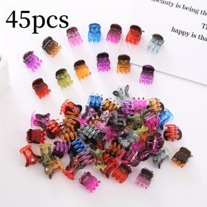 TEMU 45개 귀여운 헤어 클리프, 일반 헤어용 미니 투명 혼합 색상 헤어 그립, 여성용 다양한 색상 스타일링 액세서리