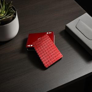 TEMU 대형 빨간 플라스틱 고급 플레이잉 카드