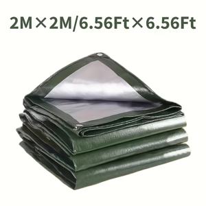 TEMU 1개, 녹색 방수 타프, 4m*6m/13.12ft*19.69ft, 매우 두꺼움, 찢어지지 않는, 자외선 차단, 강화된 가장자리와 끈으로 닫을 수 있는, PVC & PE 재질, 지붕, 캠핑, 파티오, 수영장, 보트, 자동차, 모든 계절 사용에 적합