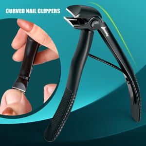 TEMU 두꺼운 손톱용 클리퍼, 노인들의 두꺼운 발톱을 위한 경사형 발톱 클리퍼, 넓은 입구 발톱 클리퍼, 캐처 롱 핸들 장착 헤비 듀티 네일 클리퍼 - 블랙 트리플 에지: 넓은 입구; 물 튀김 방지: 노동 절약 디자인 및 인체 공학|손톱깎이