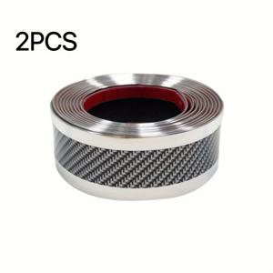 TEMU 2pcs 카본 섬유 스타일 자동차 도어 실 프로텍터 - PVC 방수 필름, 후방 카메라 및 범퍼 가드용, 차량 외부 장식용 유니버설 피트