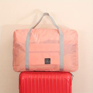 TEMU 대용량 접이식 여행 및 산모 가방 - 하얀 스트랩이 있는 라이트 블루 폴리에스테르, 옷과 수하물에 넓은 공간, 기계 세척 가능, 여행 필수품 가방|스타일리시한 산모 가방|내구성 있는 산모 옷 가방, 산모 옷 보관함