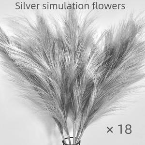 TEMU 18피스 실버 인조 팜파스 그라스 부케, 화병 필러, 홈 키친 , 테이블탑 아레인지먼트, 웨딩, 휴일, 파티, 어버이날 장식품, 어머니의 날 선물