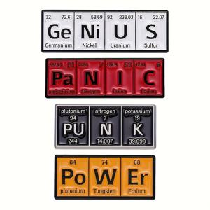 TEMU 화학 원소 시리즈 브로치 4개 세트, 컬러 레터링 배지, 섬세한 에나멜 합금 배지, 남녀공용 의류 백팩 모자 액세서리, 친구를 위한 작은 선물