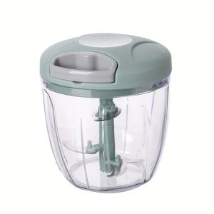 TEMU 1개 다기능 수동 야채 커터 - 마늘 무셔, 그라인더 및 과일 분쇄기로 내구성 있는 플라스틱 디자인으로 부담 없는 주방 요리, 수동 무셔 | 손잡이 디자인 | 내용물 확인 가능