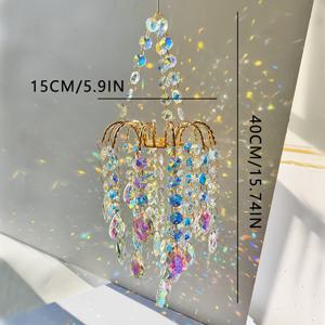 TEMU 태양열을 모으는 펜던트, 빛을 모으는 장치, 유리 장식, 야외 장식용 정원 조명 액세서리, 무지개 빛을 만드는 장치, 벽과 창 홈 장식용 미디어션 펜던트, 부활절과 추수감사절에 적합한 홈 장식 아이템, 정원과 나무 장식용 선물