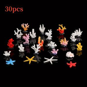 TEMU 시뮬레이션 산호 수지 어항 장식, 미니어처 거북이 서식지 오너먼트 및 DIY 해변 별모양 조각 세트