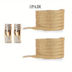 TEMU 3쌍/1쌍의 라인스톤 버클 신발끈, 신발을 벗을 필요 없음, 2개의 탄성 밴드와 2개의 신발 끈 버클, 캐주얼 신발 및 스포츠 신발에 적합한 컬러풀 패션 그라데이션 끈