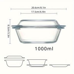 TEMU 2개 세트 (1개 접시 + 1개 그릇 포함) 가정용 투명 고바오실리케이트 유리 열방지 냄비 뚜껑 마이크로파 오븐 유리 그릇 접시 베이킹 트레이 크리스마스, 데이, 봄 축제, 아버지의 날, 어머니의 날, 교사 의 날, 새해, 중국 데이, 할로윈, 부활절, 국경일, 날, 여성의 날