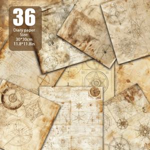 TEMU 중세 연금술 노트 & 천문학 차트 - 고대 양피지에 손으로 그린 철학적 상징, 섬세한 황금 잉크 하이라이트가 있는 퇴색된 별자리 지도, 부드러운 갈색 및 퇴색된 오커 톤 - DIY 공예, 인사말 카드, 다이어리, 선물 포장 및 장식용 종이에 완벽함 - 판타지 테마, 혼합 색상