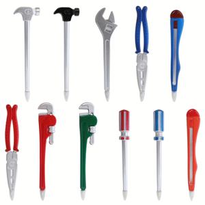 TEMU 11개/22개 재미있는 공구 모양 볼펜 세트, 학교 문구용 하드웨어 모양 검정색 잉크 수리 도구 펜