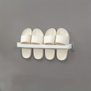 TEMU 1/10개 벽걸이 신발 랙 - 플라스틱 슬리퍼 보관 랙, 방수 욕실 정리함, 문/벽 비 드릴 접착제, 욕실, 침실, 가정, 기숙사에서 사용하기에 적합, 설치가 쉬움|신발정리대