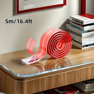 TEMU 16.4피트 두꺼운 소프트 코너 보호대, 강력한 접착제 사전 부착 - 캐비닛, 테이블, 서랍 모서리 보호용