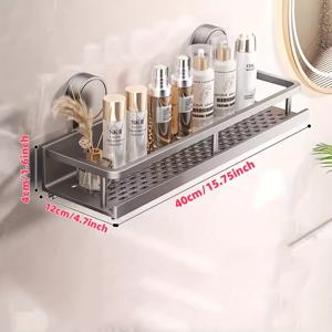 TEMU 1개 내구성 있는 방청 세이빙 샤워 캐디, 흡착컵 포함 - 벽걸이형 플로팅 선반 & 타월 후크, 샴푸, 비누용 알루미늄 욕실 정리대, 현대적인 금속 마감, 튼튼한 벽 장착, 방청 메탈|욕실선반|수건|샤워타올