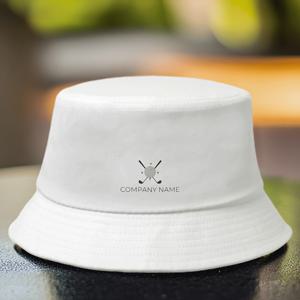 TEMU [야외 모험] 회사 이름 골프 테마를 가진 남성용 세련된 블랙 버킷 모자 - 캐주얼한 옷에 적합한 다용도 낚시모자, 데이 및 캠퍼스 관련 이벤트에 완벽, 폴리에스터 섬유, 손세탁 또는 건조 세척