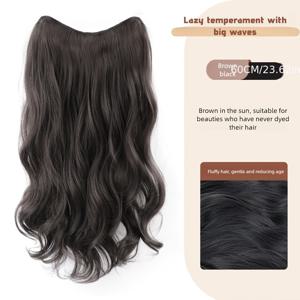 TEMU 여성용 우아한 곱슬 머리 조각 - 단백질 필라멘트 합성, 볼륨 증진 클립 인 확장, 쉽게 부착, 긴 머리 자연적인 외모, 밀도, 버클 넷 캡, 패션 헤어 액세서리 | 우아한 외모 | 쉽게 부착 헤어피스