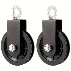 TEMU 조절 가능한 저항과 부드러운 롤링 베어링이 있는 헤비듀티 블랙 풀리 시스템 스트렝스 트레이너 - 모든 피트니스 레벨을 위한 홈짐 운동기구, 내구성 강한 필업 훈련용 풀리