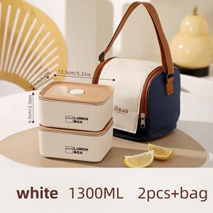 TEMU 1-4개 스테인리스 스틸 도시락 보온백 포함, 대용량 밀폐 벤토박스 - 학생 및 직장인을 위한 냉장고 보관용 전자레인지 안전 사각 식품 용기, 학교 가방|트라이탄밀폐용기