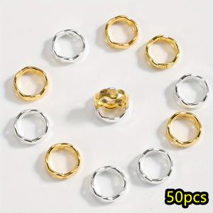 TEMU 50개 12mm 골든 실버리 투홀 플라워 프레임 비즈 스페이서 커넥터 DIY 목걸이 팔찌 귀걸이 펜던트 쥬얼리 만들기 액세서리