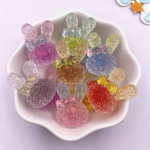 TEMU 8pcs 혼합 색상 아름다운 수지 사탕 색상 보우 로즈 토끼 인형 평평한 뒤 반짝이는 DIY 결혼식 장식 스크랩북 액세서리 공예