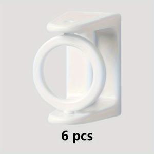 TEMU 360° 회전 가능한 6팩 헤비듀티 커튼 봉 브래킷, 자가 접착식 설치 - 벽면 손상 없음, 드릴 필요 없음 - 커튼, 선반, 욕실, 주방용 - 집, 기숙사, 아파트에 이상적 - 공간 절약 디자인, 모던 인테리어 데코