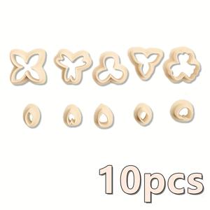 TEMU 10개 꽃 모양 폴리머 클레이 귀걸이 커터 - 시크 플라워 몰드, 펜던트 및 목걸이 디자인용, 3D 꽃잎 스탬핑 도구, DIY 공예 재료, 수제 디자인, 창의적인 프로젝트, 귀걸이 제작 용품, 스타일, 세밀한 공예