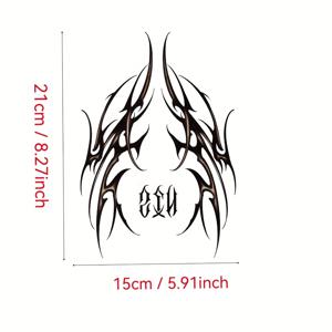 TEMU 실제적인 타투 스티커 - 고딕 다크 판타지 남녀 공용 바디 아트, 남성 및 여성용 방수 임시 타투, 세련된 새 및 꽃 디자인, 쉽게 적용 및, 할로윈 파티 및 성인 장식, 바디 아트 스티커, 강력한 그래픽 타투, 고품질 프린트