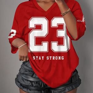 TEMU 여성용 V넥 메쉬 스포츠 탑 