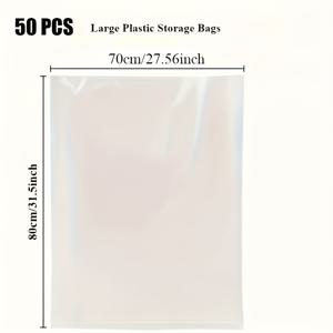 TEMU 초대형 투명 플라스틱 보관 가방 - 방수, 방진 및 방습 기능으로 옷, 담요, 인형, 침구류에 적합 - 개학, 이사, 기숙사, 옷장 정리, 포장 및 옷장 수납, 기숙사 필수품에 이상적 | 투명 디자인 | 내구성 있는 플라스틱|방수가방|이불정리함