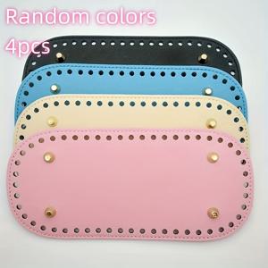 TEMU 4개 세트 오벌 크로셰 백 베이스 - 다색, DIY 숄더백 셰이퍼, 공예 프로젝트용 창의적인 핸드메이드 패턴 베이스, 튼튼한 구조, 장식 포켓, 내구성 있는 제작, 패션 디자이너용 DIY 지갑 만들기