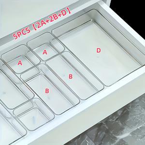 TEMU 5/6/8pcs 투명 아크릴 서랍 보석함, 다용도 화장품 정리함 및 사무용품 수납, 주얼리·메이크업·문구류 정리에 적합한 홈 오거나이저
