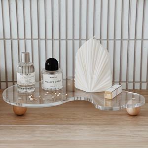 TEMU 1개 - 심플한 욕실 화장대 구름형 디스플레이 랙 - 욕실 카운터탑, 메이크업 테이블, 책상 - 조립 불필요, 세척 쉬움 - 보석류, 향수, 화장품 수납 트레이 - 보석 전시, 생활 정리, 욕실 액세서리, 욕실 수납 및 정리, 욕실 정리함, 화장대 액세서리