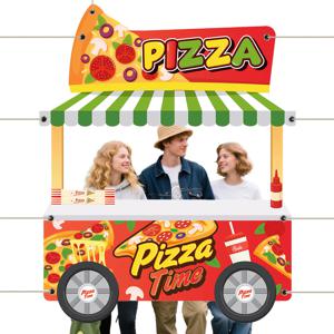 TEMU 1개 대형 피자 가게 모양 포토 배너 - 