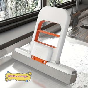 TEMU 1개 미니 수동형 폼걸레, 식탁·거울·카운터탑&세라믹타일 청소용 - 손수건을 잡지 않고 사용하는, 거울 닦기, 욕실 청소, 휴대용 걸레, 가벼운 걸레, Easygrip 핸들, 플라스틱 걸레, 청소도구, 다목적 걸레, 홈클리닝, 가정용 청소