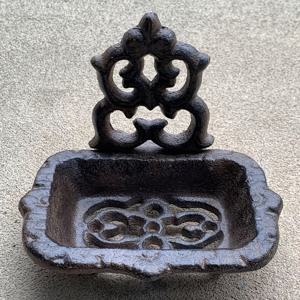 TEMU 1개 빈티지 주철 비누 받침대 - 녹 방지, 드릴 없는 욕실용 비누 홀더, 배수구 포함, 내구성 있는 타원형 비누 트레이, 독특한 욕실 액세서리, 비누 및 화장품용, 클래식 디자인, 견고한 구조, 홈 데코레이터